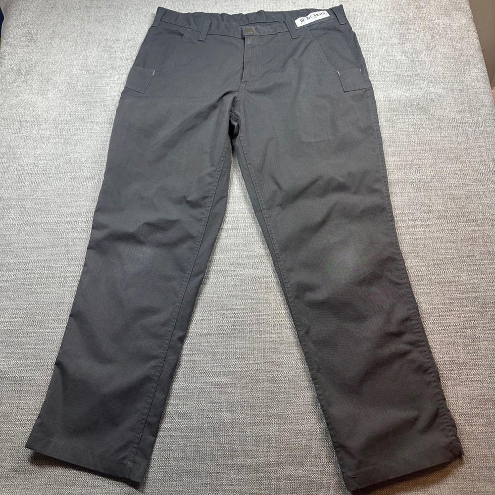 Carhartt Work Pants Mens‎ 34/30 Gray Ripstop Utility Straight Leg